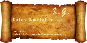 Kolek Gabriella névjegykártya